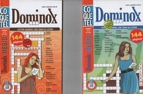 Kit 03 Dominox Nível Médio C/ 144 Páginas Cada Coquetel