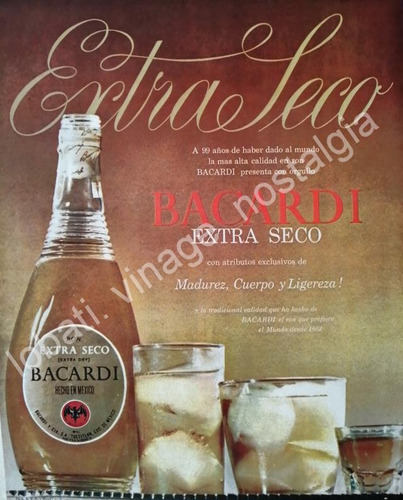 Cartel Publicitario Retro Ron Bacardi 1961 /7