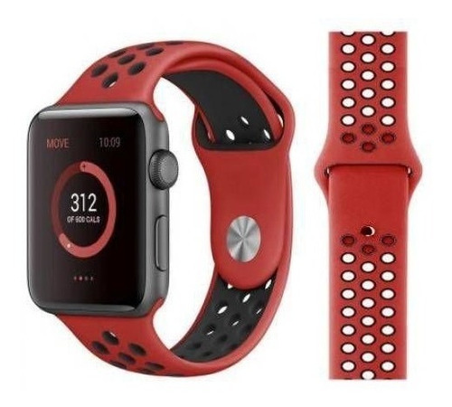 Imagem 1 de 1 de Pulseira Silicone Furo Nike Para Apple Watch 38 40 42 44mm