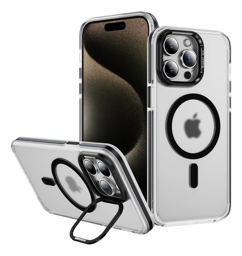 Funda De Teléfono Transparente Con Carga Inalámbrica Magnetic Soporte De Lujo Para iPhone