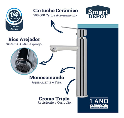 Cuba Completa Banheiro Aton C/ Torneira + Acessórios Cromado