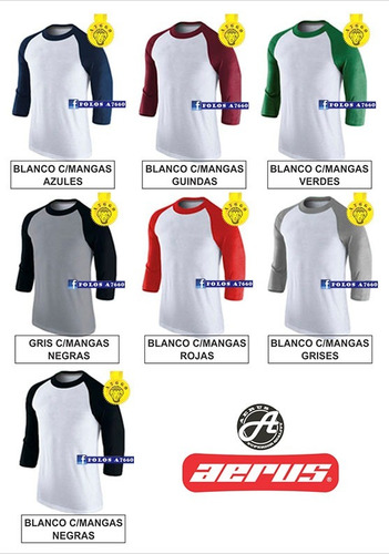 Polo Manga 3/4 Raglan T-shirt Rangla Larga Corta Hombre Skat