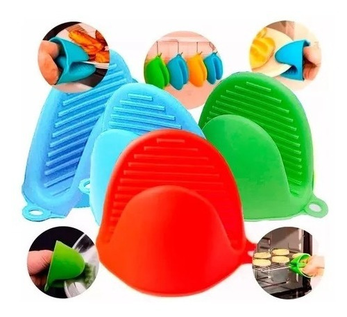 Juego Set X 2 Guante Manopla De Cocina Silicona Hasta 250º C