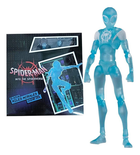 Figura Articulada Miles Morales 13 Cm Clear Azul Spider Man