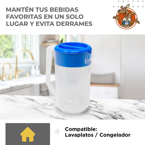 3 Jarras De Plástico Polipropileno Con Tapa 2 Litros De Lux