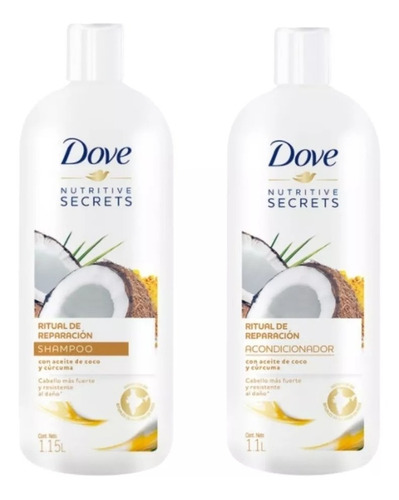 Shampoo & Acondicionador Aceite De Coco Y Cúrcuma Dove 1l Cu