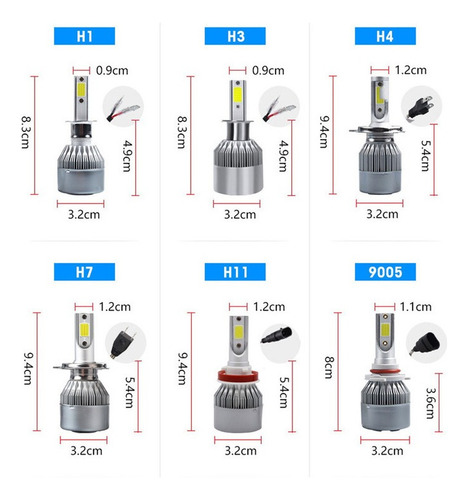 9005 H11 Blanco Kit Faros Led Luz Alta Y Baja Para Chevrolet