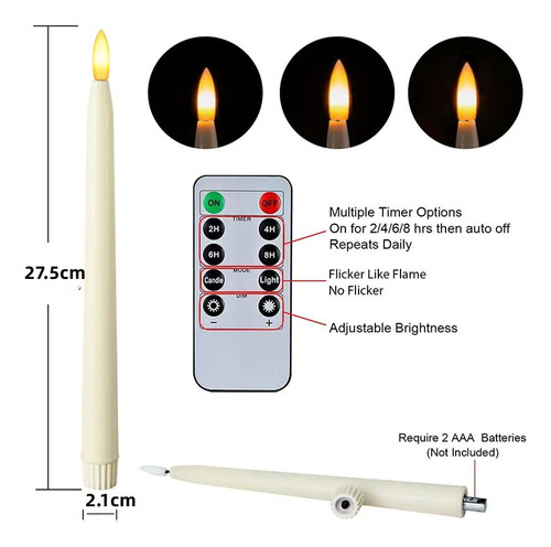 Velas Led Para Decoración De Fiesta De Navidad, 10 Unidades