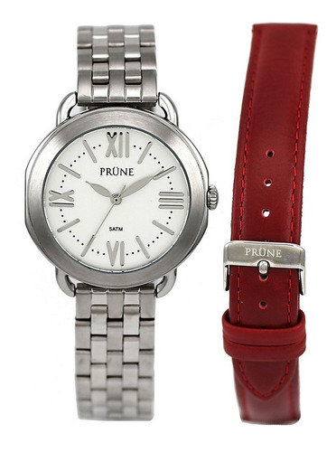 Reloj Dama Prune Prt-5058-04 + Malla Intercambiable Cuero