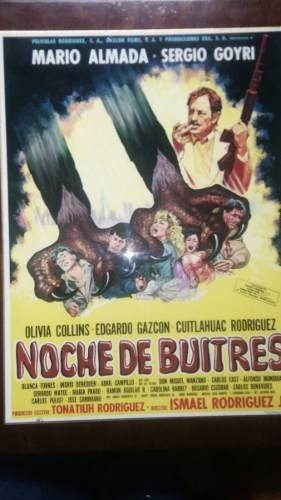 Cuadro Poster Cine Mexicano Polyester Noche De Buitres