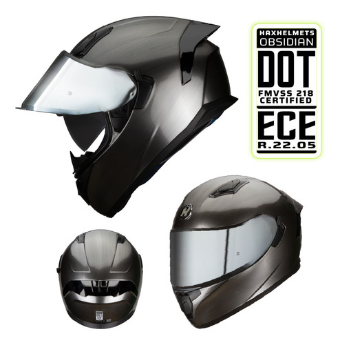 Hax Helmets. Casco Certificado Dot + Ece. Obsidian Mercury