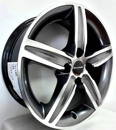 Rodas Scorro Chevrolet Onix Celta Aro 15 4x100 (jogo) +bicos Cor Diamantado Cromo