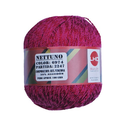 Hilo Nettuno Algodón Con Seda X 100gr (pack X 3 Surtidos) Fucsia