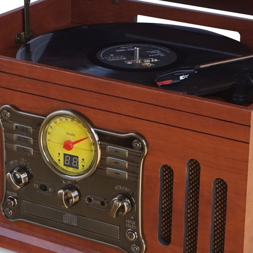 Vitrola Toca Discos Stadio Raveo Cd Bluetooth Gravação K7 Fm