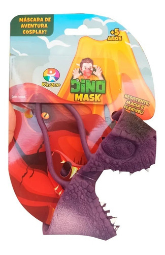 Imagem 2 de 5 de Dino Mask Máscara Dinossauro Borracha Com Encaixe Kids Zone