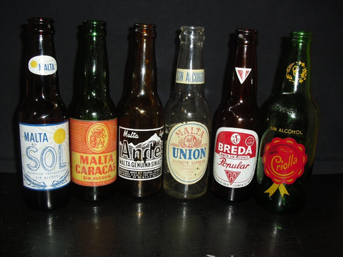Imagen 2 de 6 de Cuarticos M A L T A Años 50s Botella Antigua De Coleccion