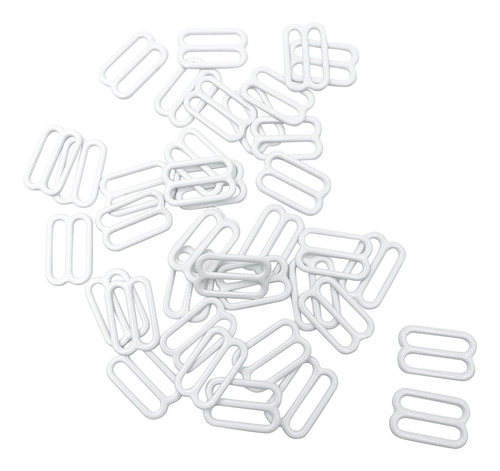 Bra Sliders, 100pcs White Metal Sliding Hook 3/4 Inch 20mm Z