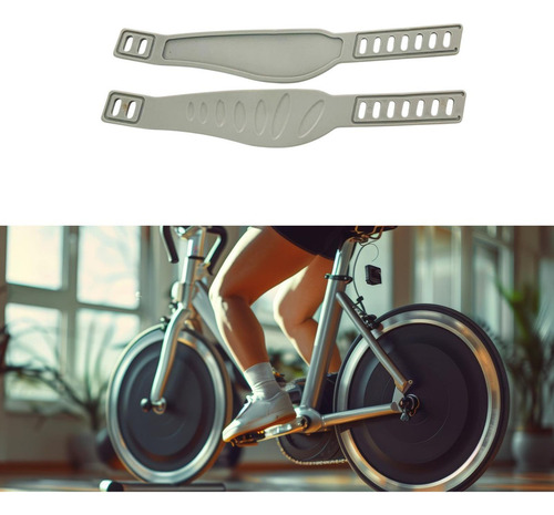 2x Ejercicio Las Correas De Pedal De Bicicleta Gris