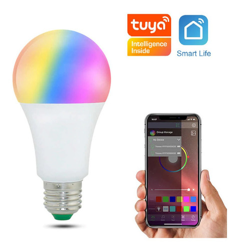Lampada Led Inteligente Rgb Android Smart Wifi Alexa Bivolt