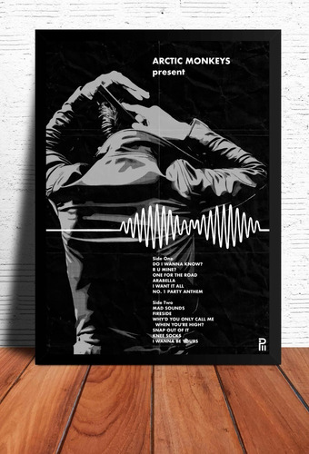 Imagen 1 de 1 de Poster Arctic Monkeys Am Ilustracion Marco Negro 33x48cm