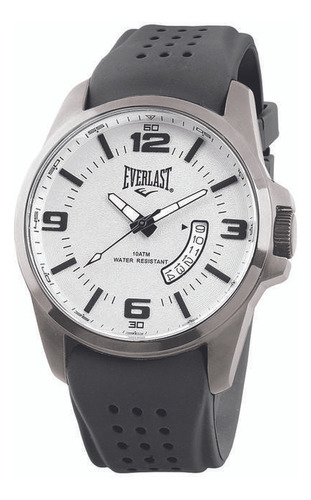 Relógio Everlast Branco E483, Pulseira Silicone, 10 Atm