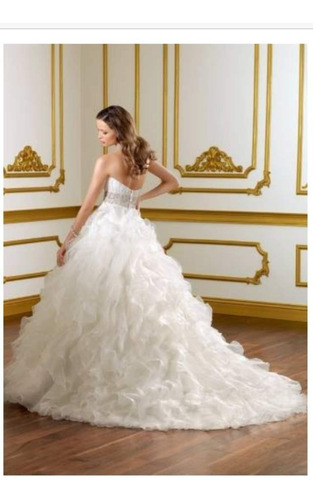 Vestido De Novia Blanco De Organza De La Tienda Mundo Novia