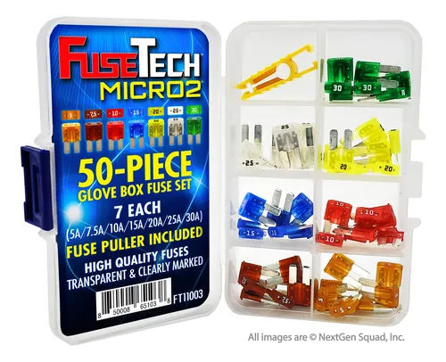 Juego De 50 Fusibles Para Automóvil 5a A 30a Con Extractor