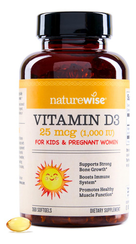 Naturewise Vitamina D3 1000ui 360 Cápsulas