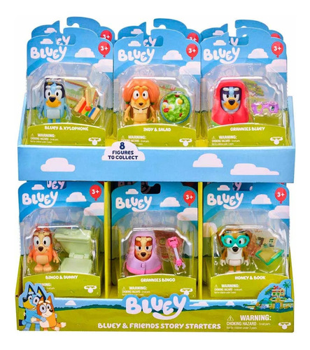 Bluey Set X2 Figura Con Accesorio Articulados Moose 