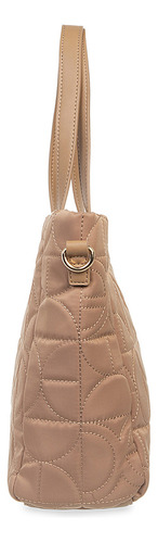 Bolsa Tote Cloe Para Mujer Acolchada Textil Asa Extendida Color Marrón claro