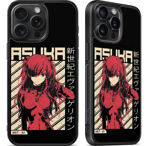 Funda Neon Genesis Evangelion Asuka Eva 02 Nerv Seele Negro Motorola Edge 60 Pro
