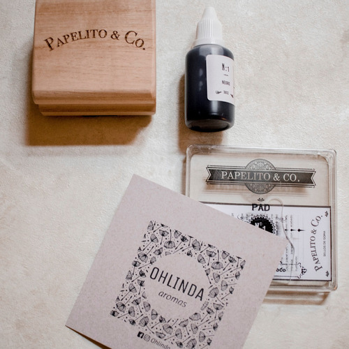 Imagen 3 de 3 de Sello De Goma 5x5 (personalizado) Con Almohadilla Y Tinta