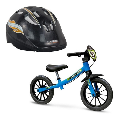 Kit Bicicleta Aro 12 Balance  + Capacete Infantil Nathor