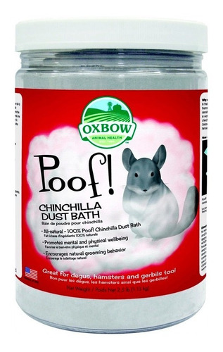 Arena Baño Poof! Oxbow 1.1k Para Chinchillas Hamster - Ar