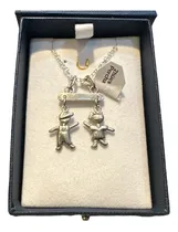 Comprar Cadena 45cm Y Dijes 2 Hijos Con Percha. Plata 925. Tuset.