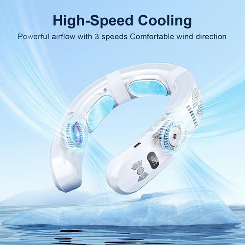 Ventilador De Cuello Recargable De 3 Velocidades