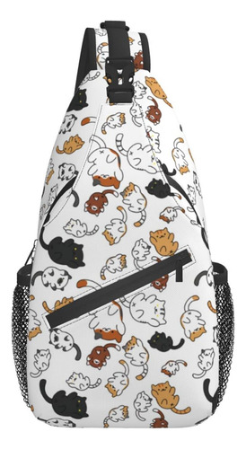 Divertida Mochila Con Diseño De Gato, Bolsa De Hombro Cruz.