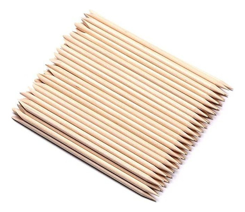 Borogo 100 Pcs Palos De Uñas De Madera Naranja De Doble Ca.