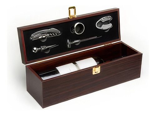 Set De Accesorios Para Vino Con Caja De Madera Ideal Regalo!