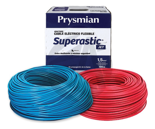 Cable Unipolar Prysmian 1.5mm X2 Pack Celeste+rojo X100mt Ea