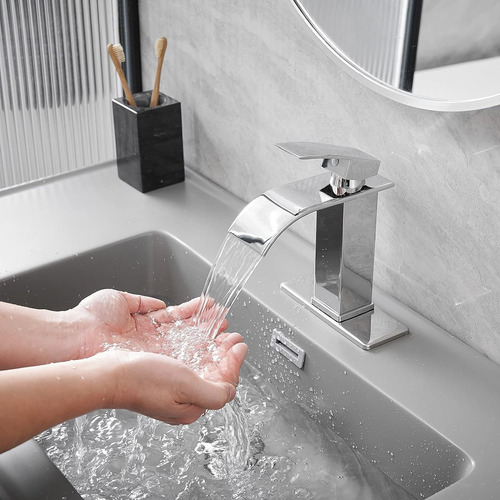 Grifo De Baño En Cascada De Acero Inoxidable De Una Sola Man