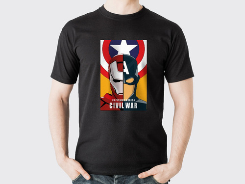 Remera Personalizada Civil War Iron Man Capitan America