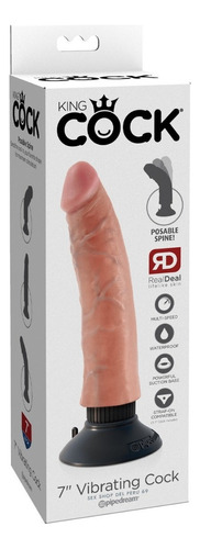 Vibrador King Cock Realista Consolador Juguete Sexual Dildo Color Carne