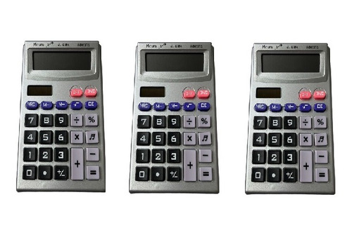 Calculadora De Mesa Comercial Escritório 658a Kit Com 3 Un