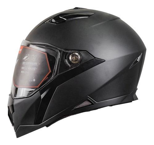 Casco Cerrado Para Moto Kov Jet Solid Negro Mate Tamaño del casco XL(61-62 cm)