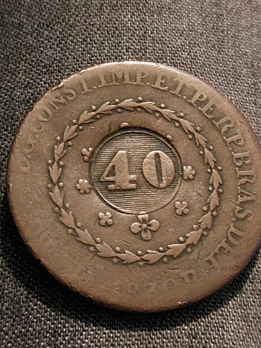 Moneda De Brasil 40 Reis Año 1830 Cobre Antiguo Cm3,7 Diámet