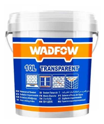 Sellador 10lt Transparente Resistente Agua Wadfow Wgq3t10