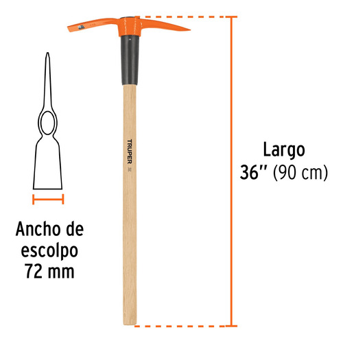 Talacho-pico 2.5 Lb Mango 36'' Forjado Truper 102965