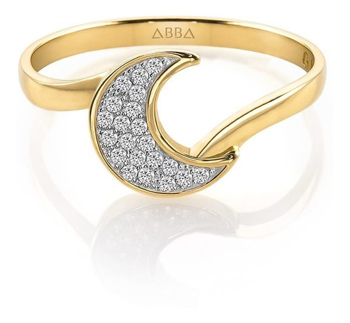 Anillo Luna Oro 10k Abba Joyas