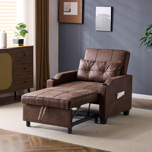 Sofa Cama Reclinable 3 En 1 Ajustable Puertos Usb Vingli